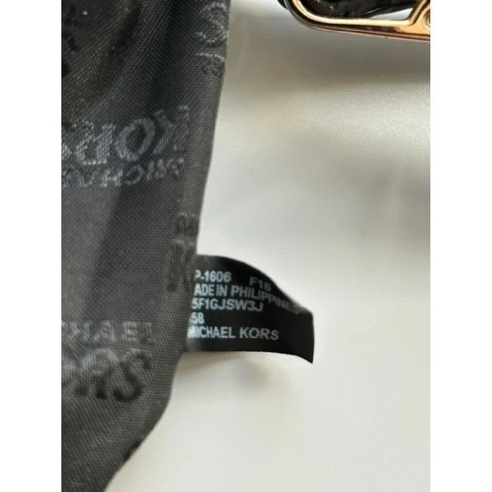 Michael Kors MK Signature Wristlet Black Gold Zip Clutch‎ Pouch PVC